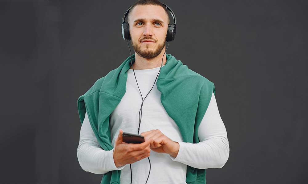 Man with head phone