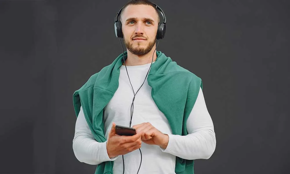 Man with head phone
